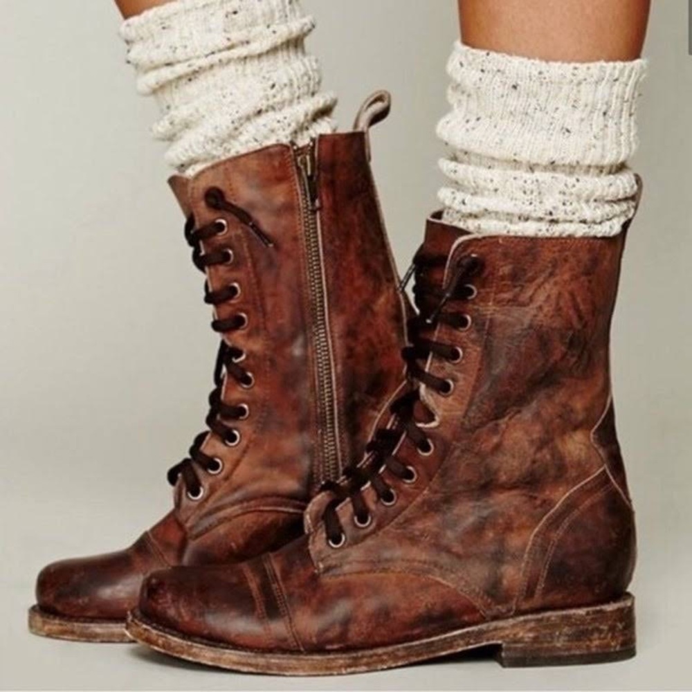 Free Bird Chase Leather Combat Boots